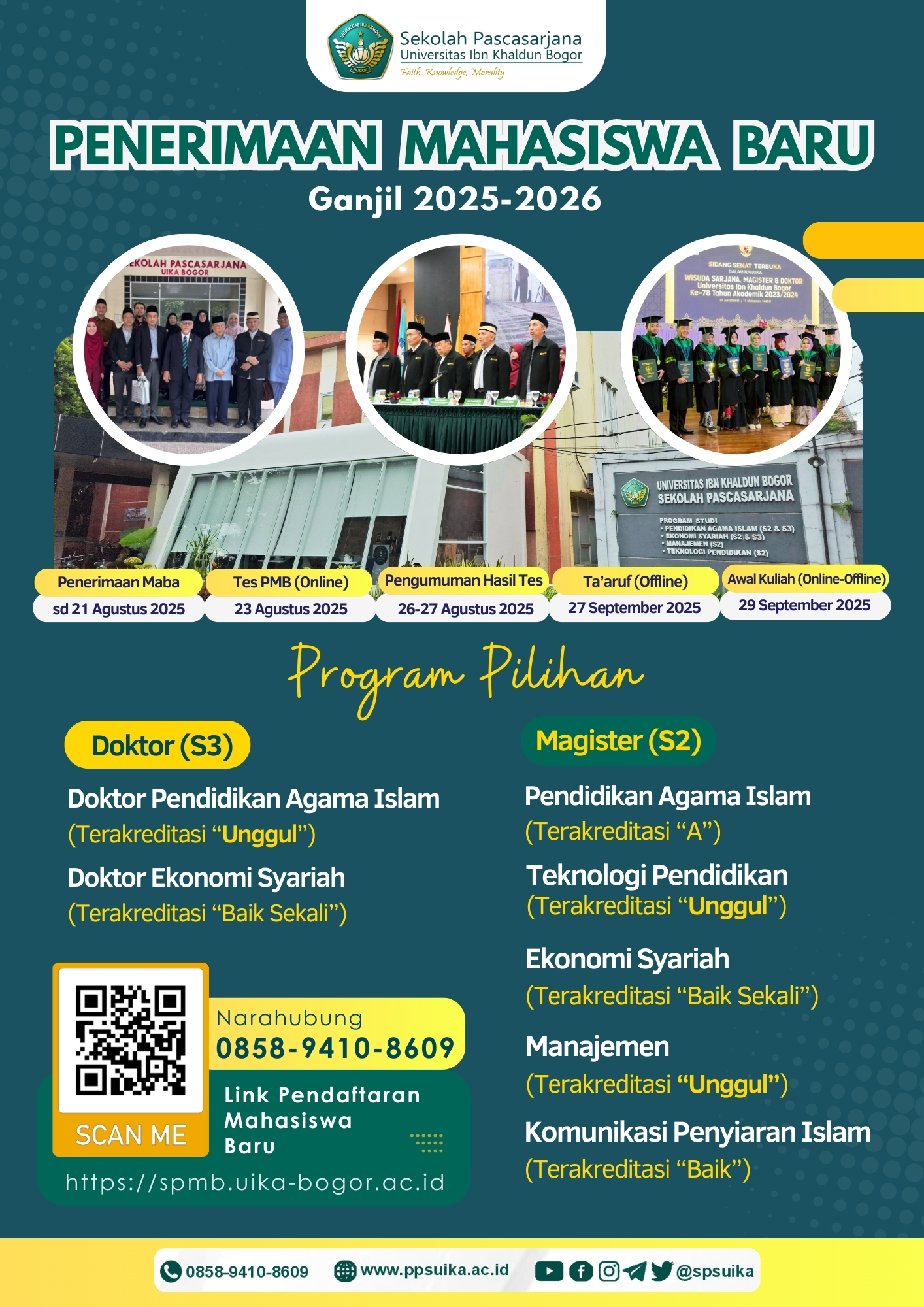 Penerimaan Mahasiswa Baru Sekolah Pascasarjana UIKA Bogor T.A. Ganjil 2025/2026